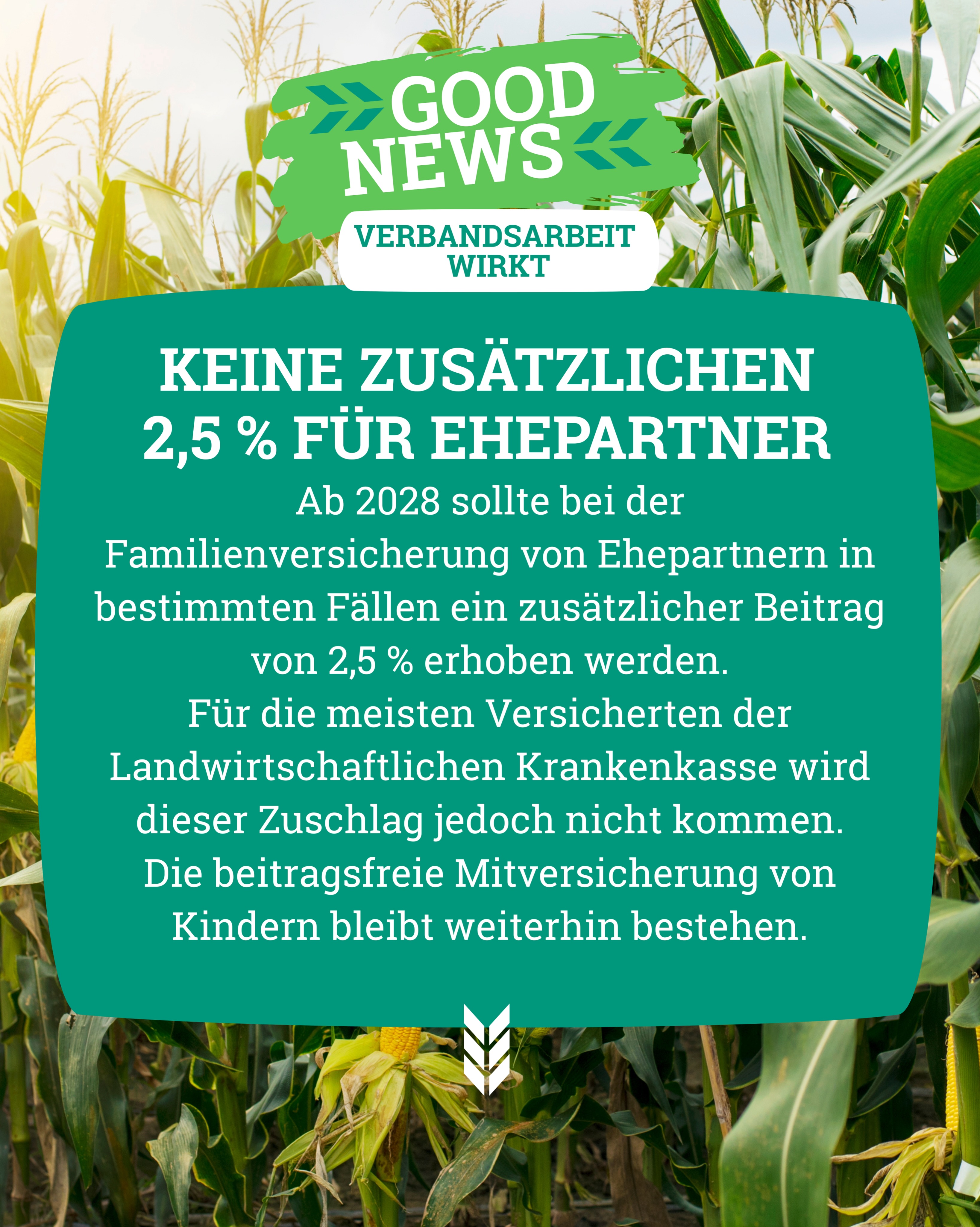 Heute heißt es wieder: Good News - Verbandsarbeit wirkt! 🤗💚